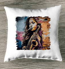 Saxophone Is Her Voice Indoor Pillow - Beyond T-shirts