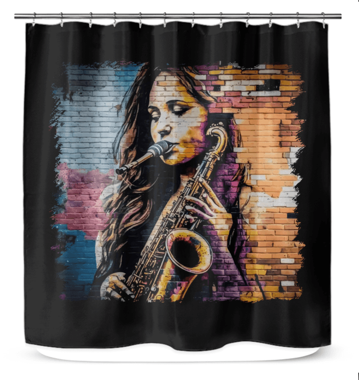 Saxophone Is Her Voice Shower Curtain - Beyond T-shirts