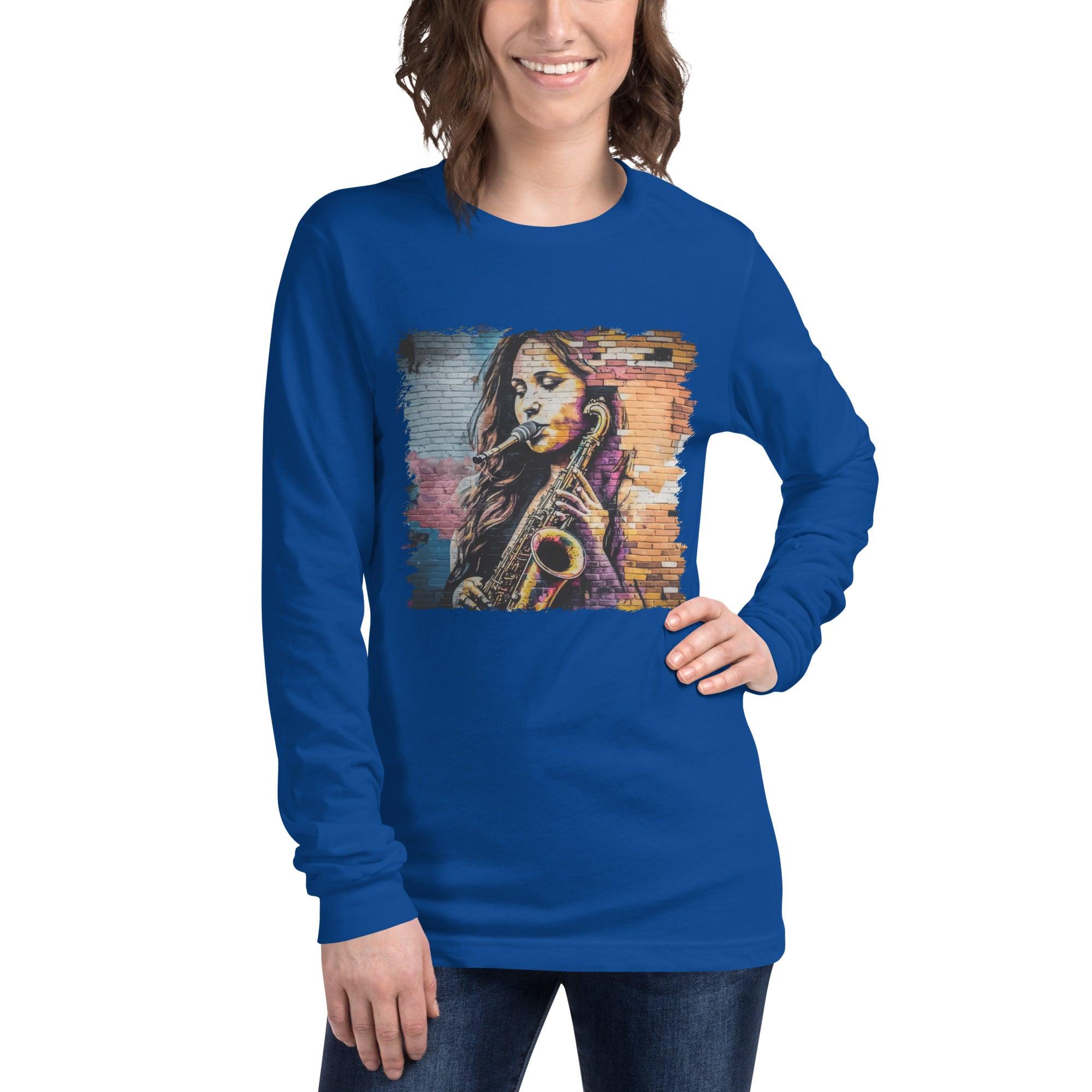 Saxophone Is Her Voice Unisex Long Sleeve Tee - Beyond T-shirts