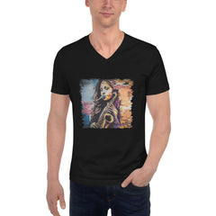 Saxophone Is Her Voice Unisex Short Sleeve V-Neck T-Shirt - Beyond T-shirts