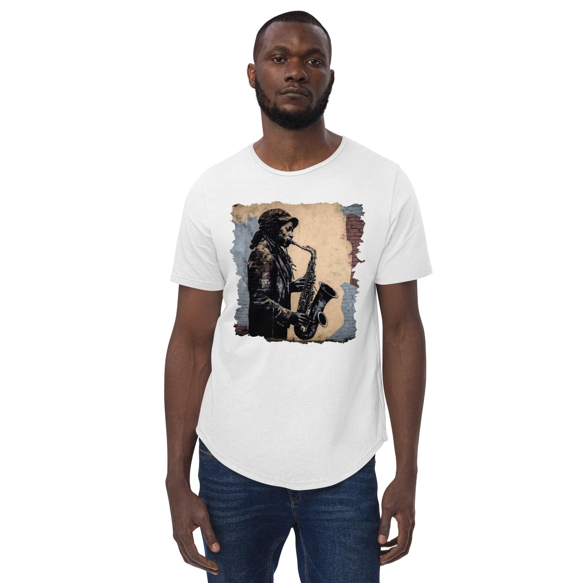 Saxophone Swagger Men's Curved Hem T-Shirt - Beyond T-shirts