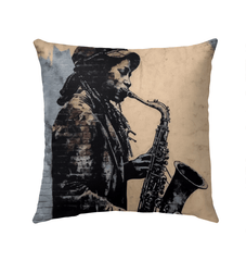 Saxophone Swagger Outdoor Pillow - Beyond T-shirts
