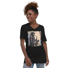 Saxophone Swagger Unisex Short Sleeve V-Neck T-Shirt - Beyond T-shirts