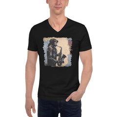 Saxophone Swagger Unisex Short Sleeve V-Neck T-Shirt - Beyond T-shirts