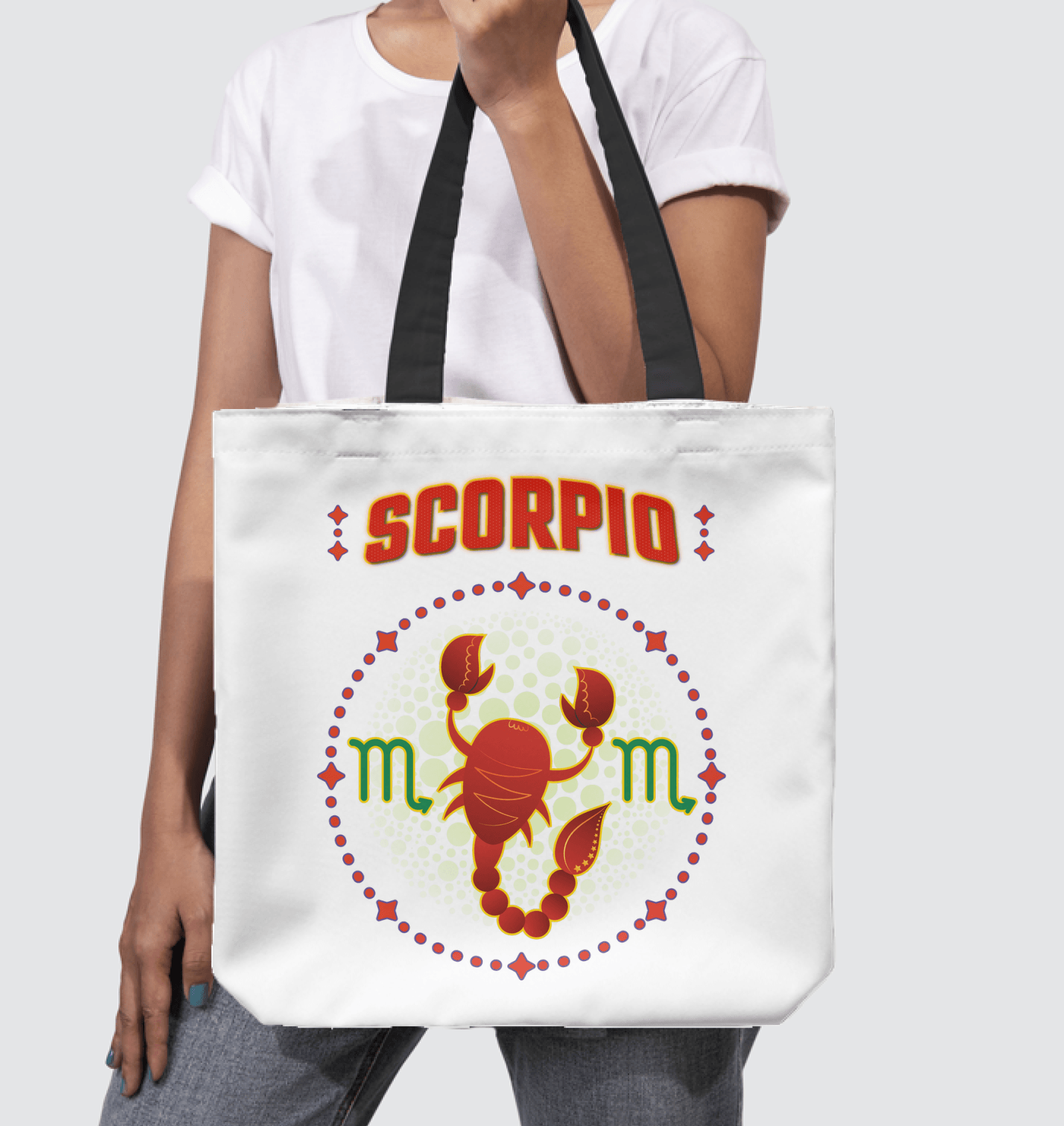 Scorpio Basketweave Tote Bag | Zodiac Series 1 - Beyond T-shirts