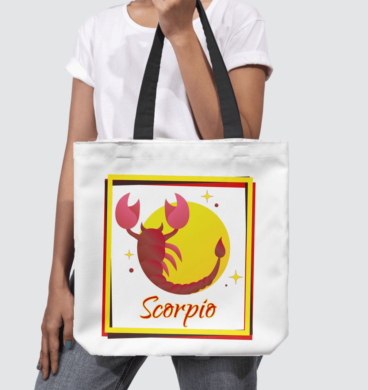 Scorpio Basketweave Tote Bag | Zodiac Series 3 - Beyond T-shirts