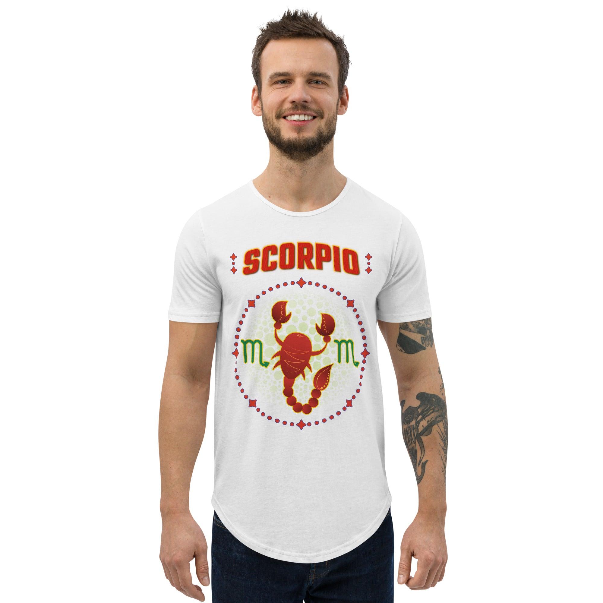 Scorpio Men's Curved Hem T-Shirt | Zodiac Series 1 - Beyond T-shirts