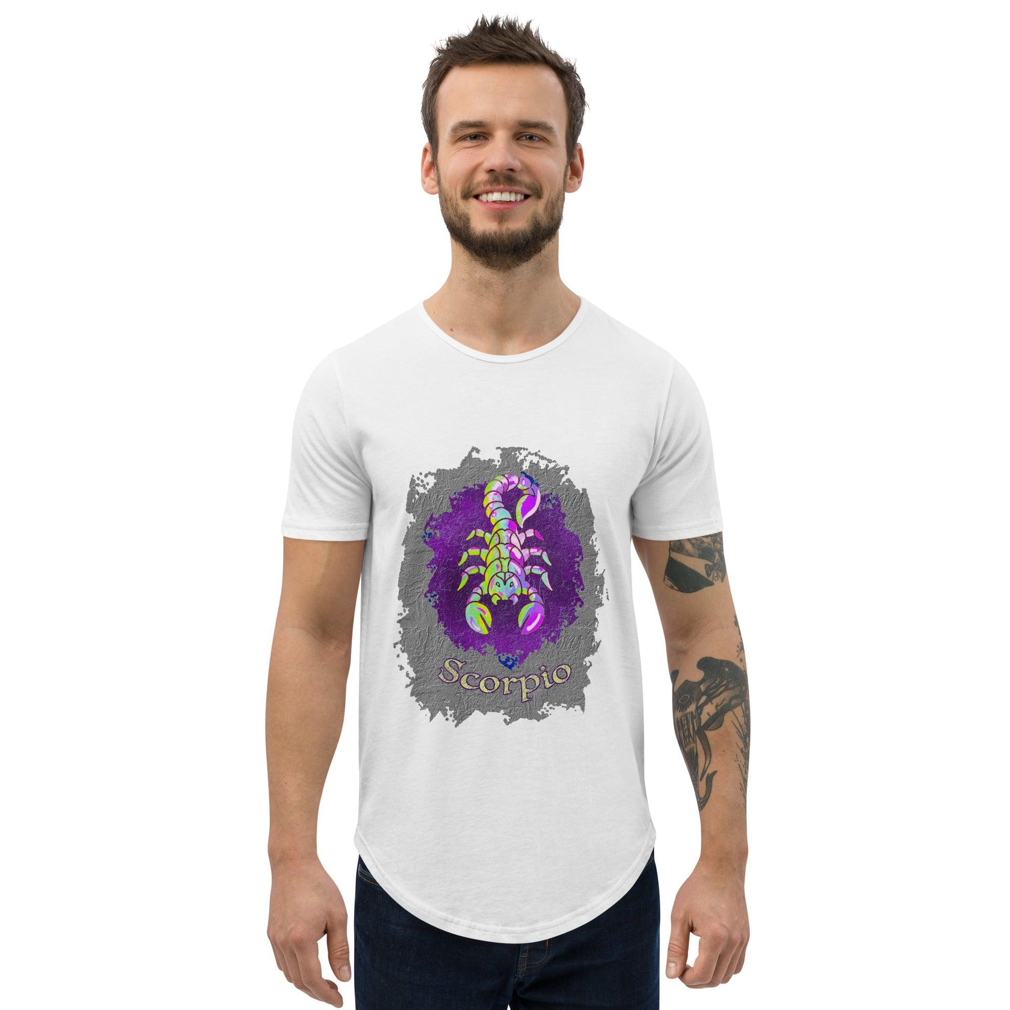 Scorpio Men's Curved Hem T-Shirt | Zodiac Series 11 - Beyond T-shirts