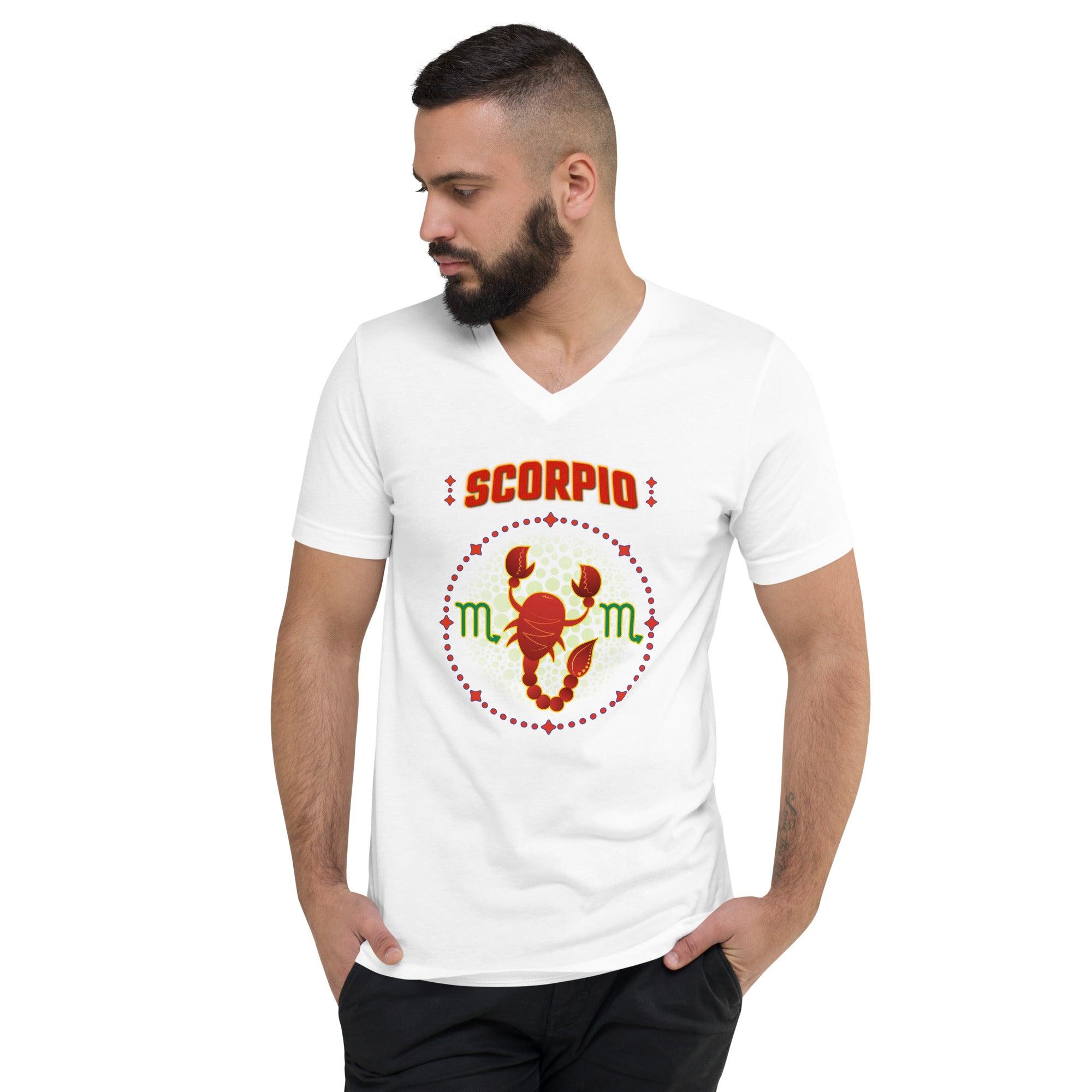 Scorpio Unisex Short Sleeve V-Neck T-Shirt | Zodiac Series 1 - Beyond T-shirts