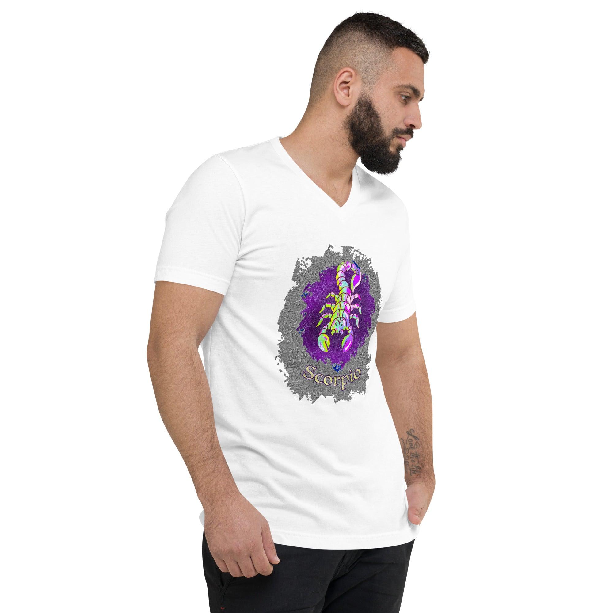 Scorpio Unisex Short Sleeve V-Neck T-Shirt | Zodiac Series 11 - Beyond T-shirts