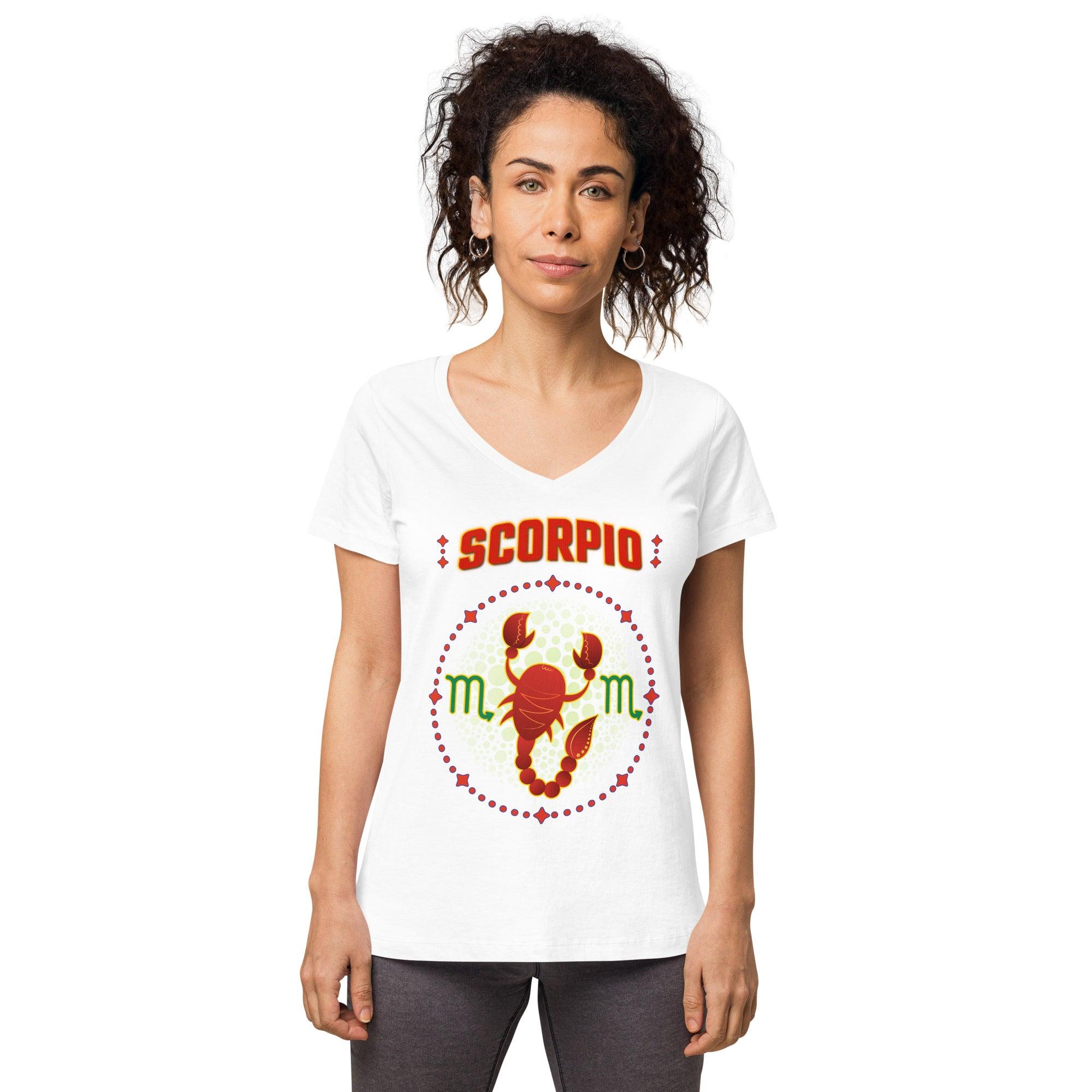 Scorpio Women’s Fitted V-Neck T-Shirt | Zodiac Series 1 - Beyond T-shirts