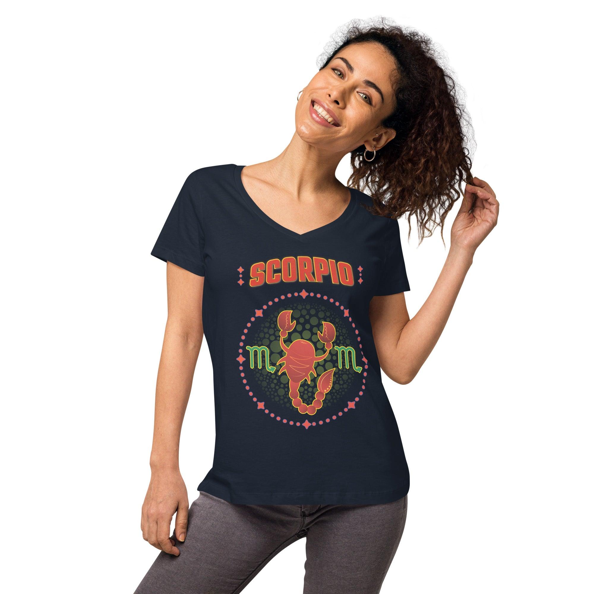 Scorpio Women’s Fitted V-Neck T-Shirt | Zodiac Series 1 - Beyond T-shirts