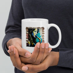 She Breathes Through Music White Glossy Mug - Beyond T-shirts