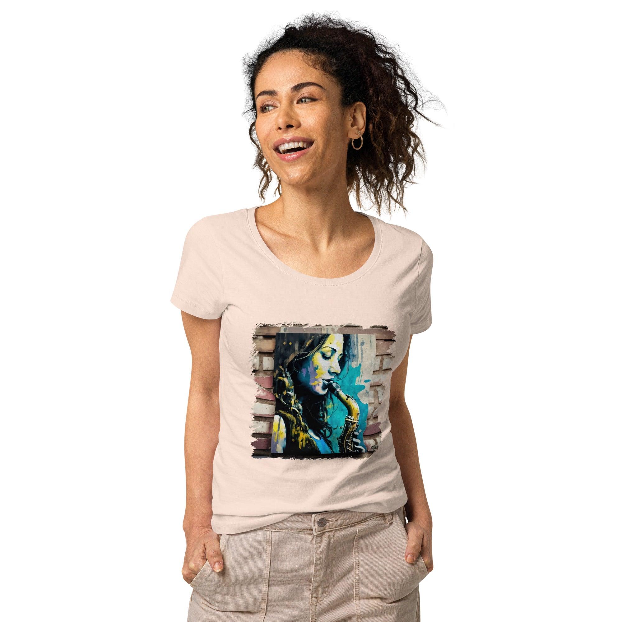 She Breathes Through Music Women’s Basic Organic T-shirt - Beyond T-shirts