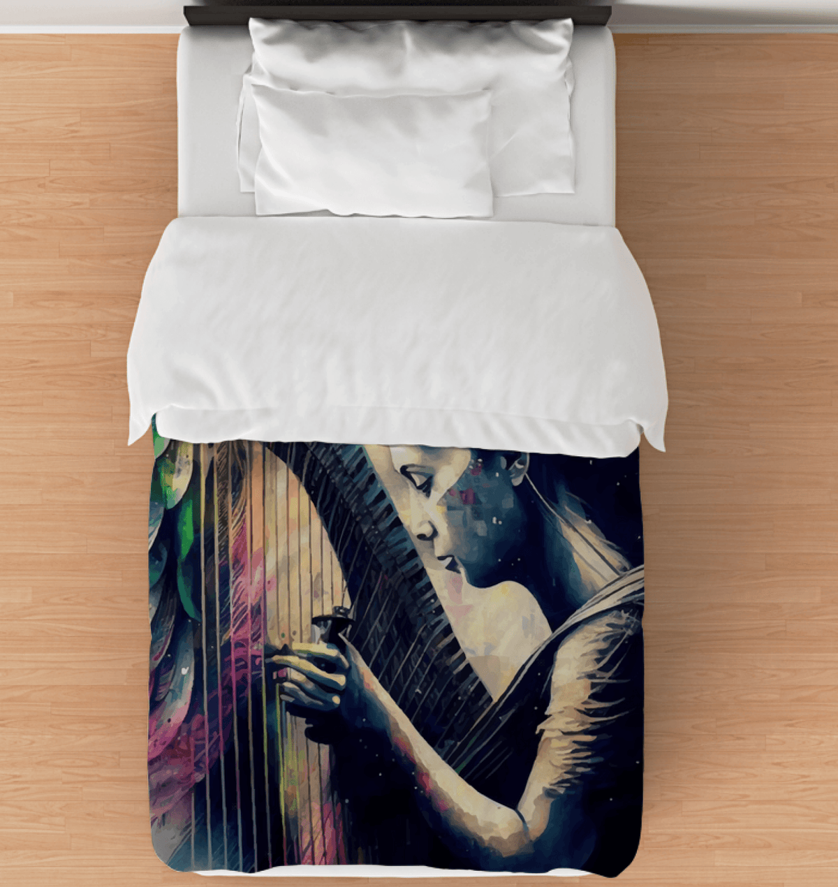 She Can Make That Harp Sing Duvet Cover - Beyond T-shirts