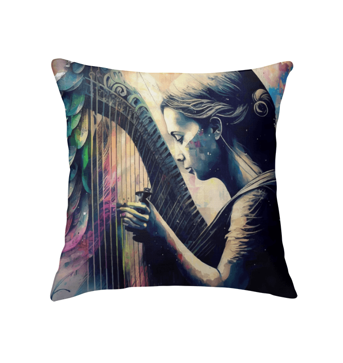 She Can Make That Harp Sing Indoor Pillow - Beyond T-shirts