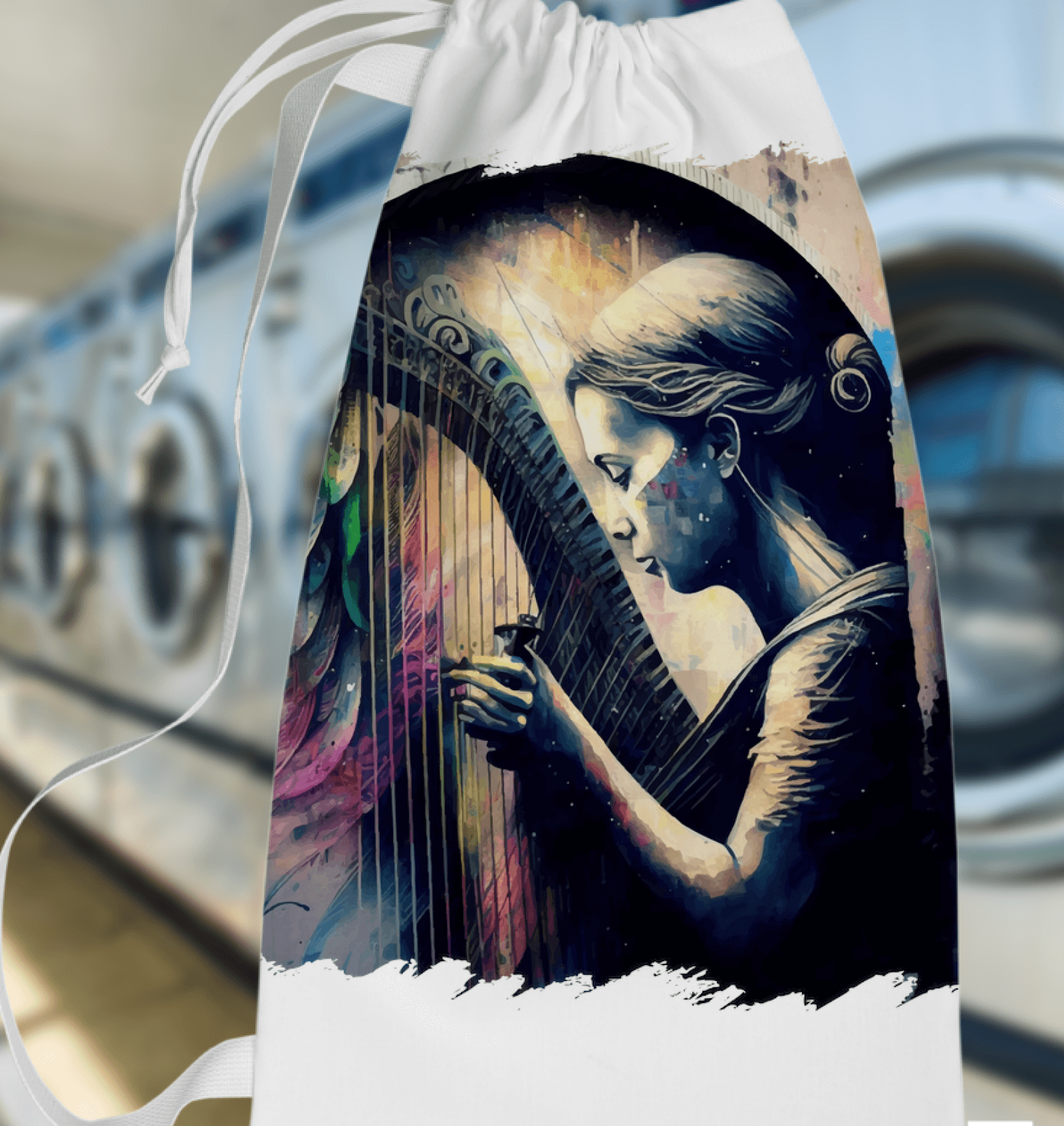 She Can Make That Harp Sing Laundry Bag - Beyond T-shirts