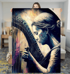 She Can Make That Harp Sing Sherpa Blanket - Beyond T-shirts