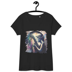 She Can Make That Harp Sing Women’s Fitted V-Neck T-Shirt - Beyond T-shirts