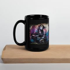 She Drums With Power Black Glossy Mug - Beyond T-shirts