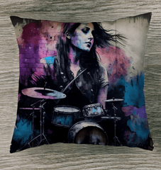 She Drums With Power Indoor Pillow - Beyond T-shirts