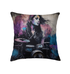 She Drums With Power Indoor Pillow - Beyond T-shirts