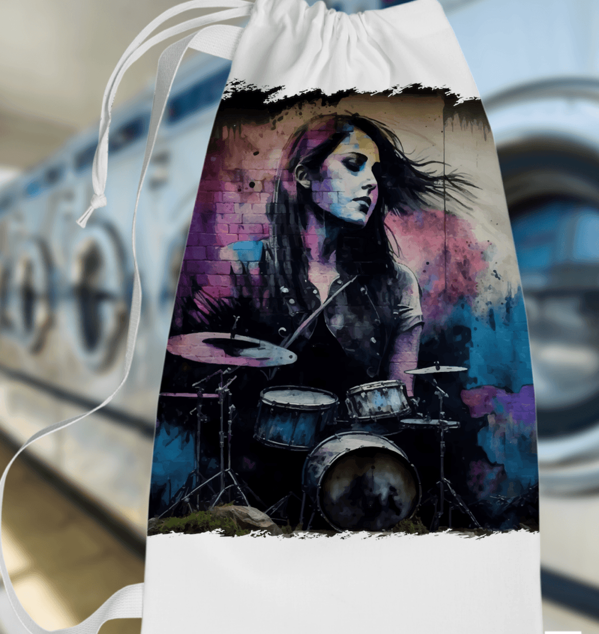 She Drums With Power Laundry Bag - Beyond T-shirts