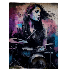 She Drums With Power Sherpa Blanket - Beyond T-shirts