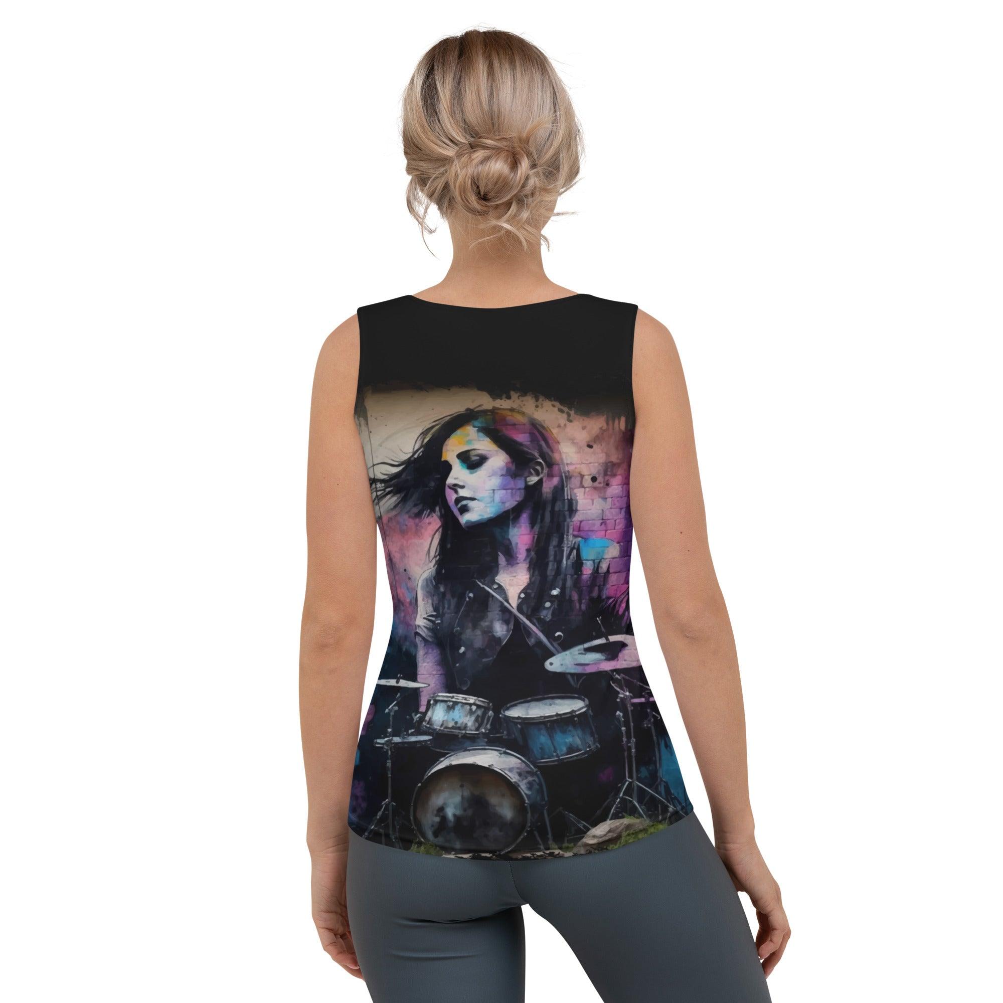 She Drums With Power Sublimation Cut & Sew Tank Top - Beyond T-shirts
