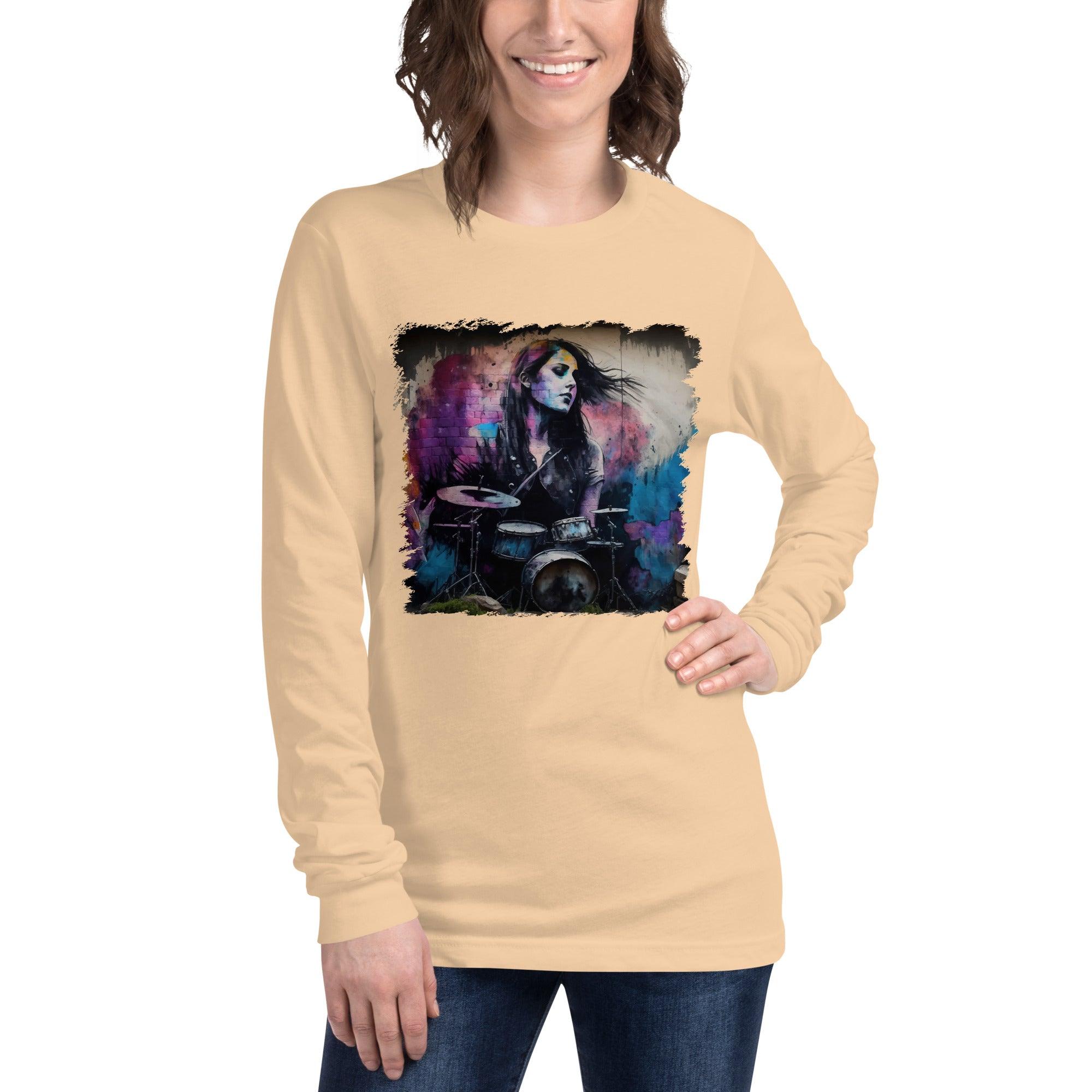 She Drums With Power Unisex Long Sleeve Tee - Beyond T-shirts