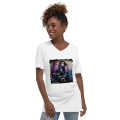 She Drums With Power Unisex Short Sleeve V-Neck T-Shirt - Beyond T-shirts