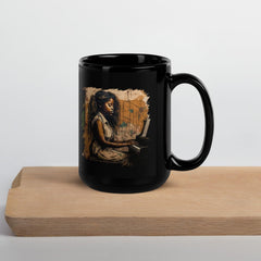 She Makes Keys Sing Black Glossy Mug - Beyond T-shirts