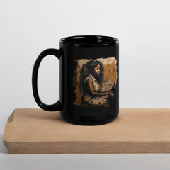 She Makes Keys Sing Black Glossy Mug - Beyond T-shirts