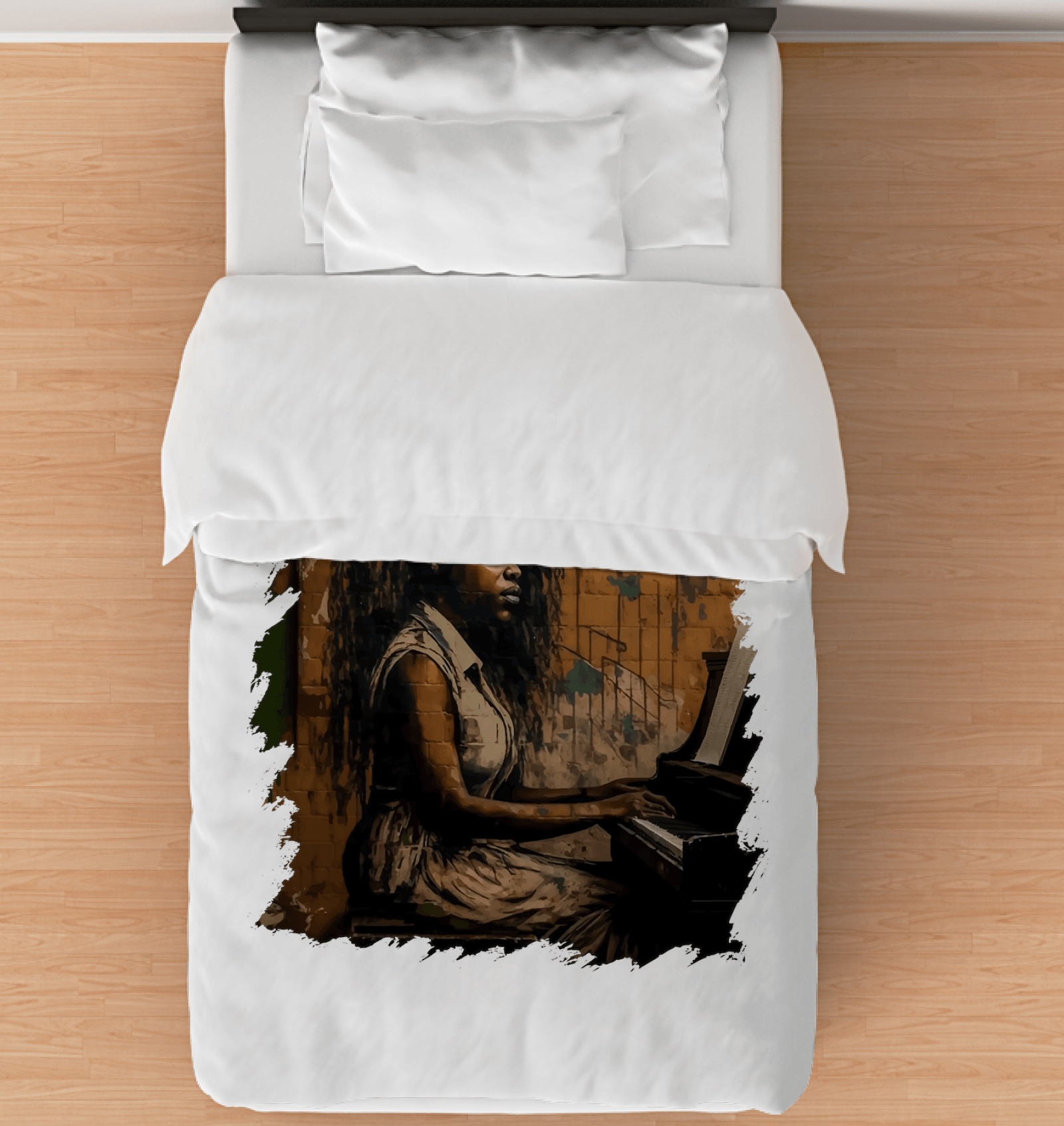 She Makes Keys Sing Duvet Cover - Beyond T-shirts