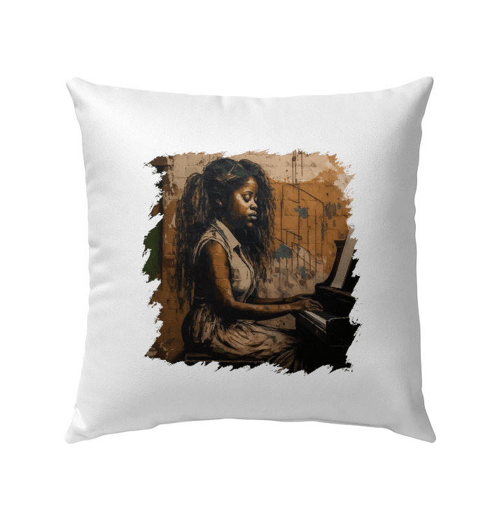 She Makes Keys Sing Outdoor Pillow - Beyond T-shirts