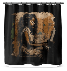 She Makes Keys Sing Shower Curtain - Beyond T-shirts