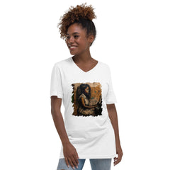 She Makes Keys Sing Unisex Short Sleeve V-Neck T-Shirt - Beyond T-shirts