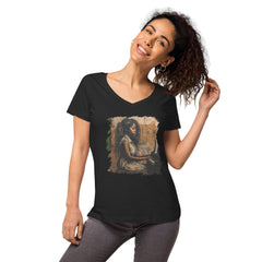 She Makes Keys Sing Women’s Fitted V-neck T-shirt - Beyond T-shirts