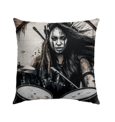 She Owns The Stage Outdoor Pillow - Beyond T-shirts