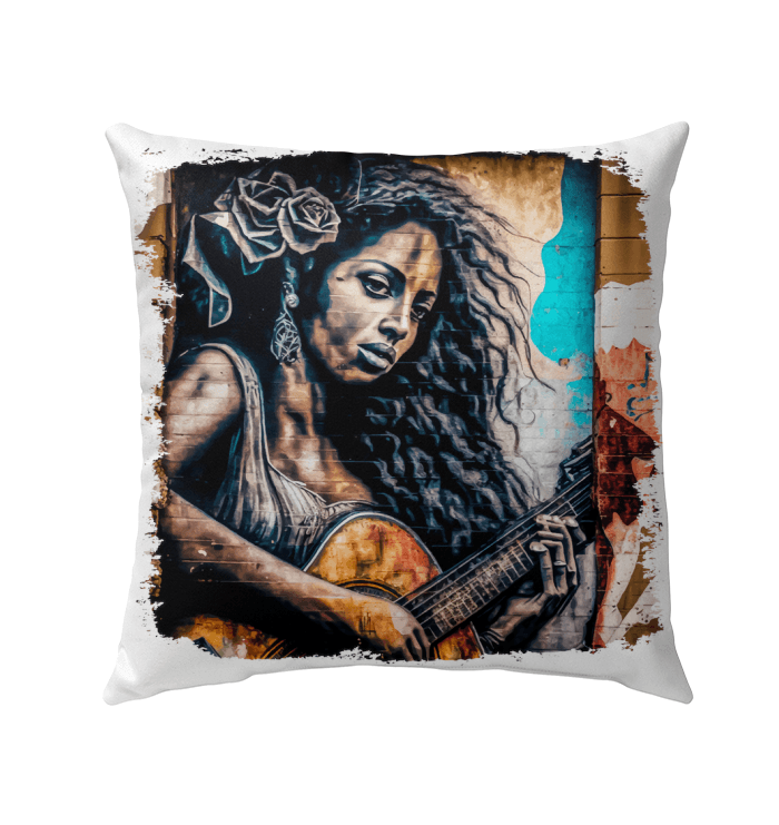 She Plays With Feeling Outdoor Pillow - Beyond T-shirts