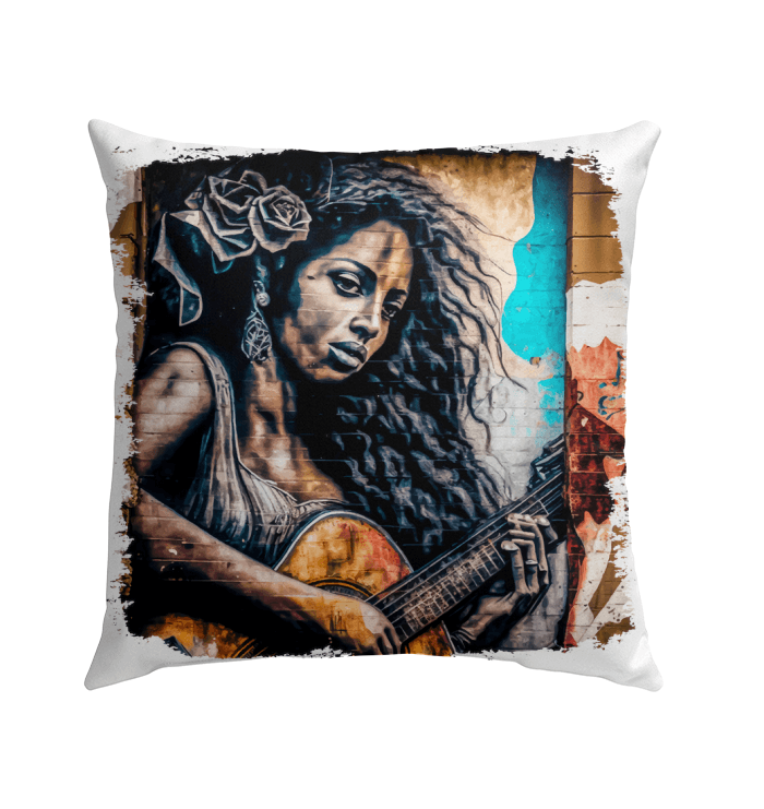 She Plays With Feeling Outdoor Pillow - Beyond T-shirts