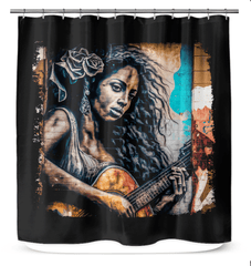 She Plays With Feeling Shower Curtain - Beyond T-shirts