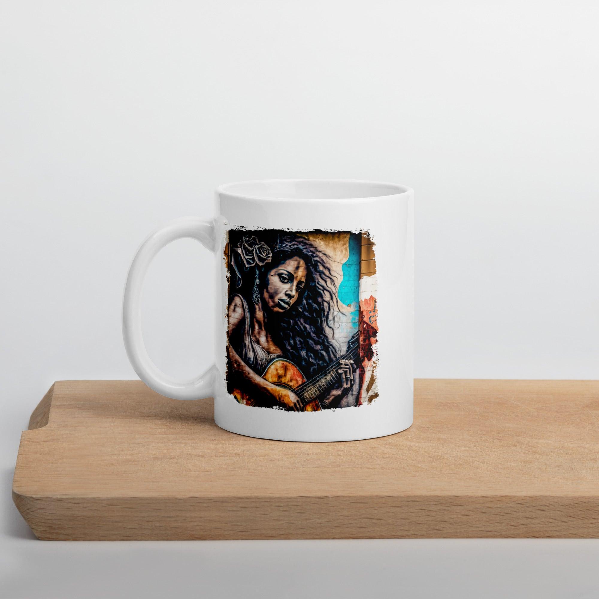 She Plays With Feeling White glossy mug - Beyond T-shirts