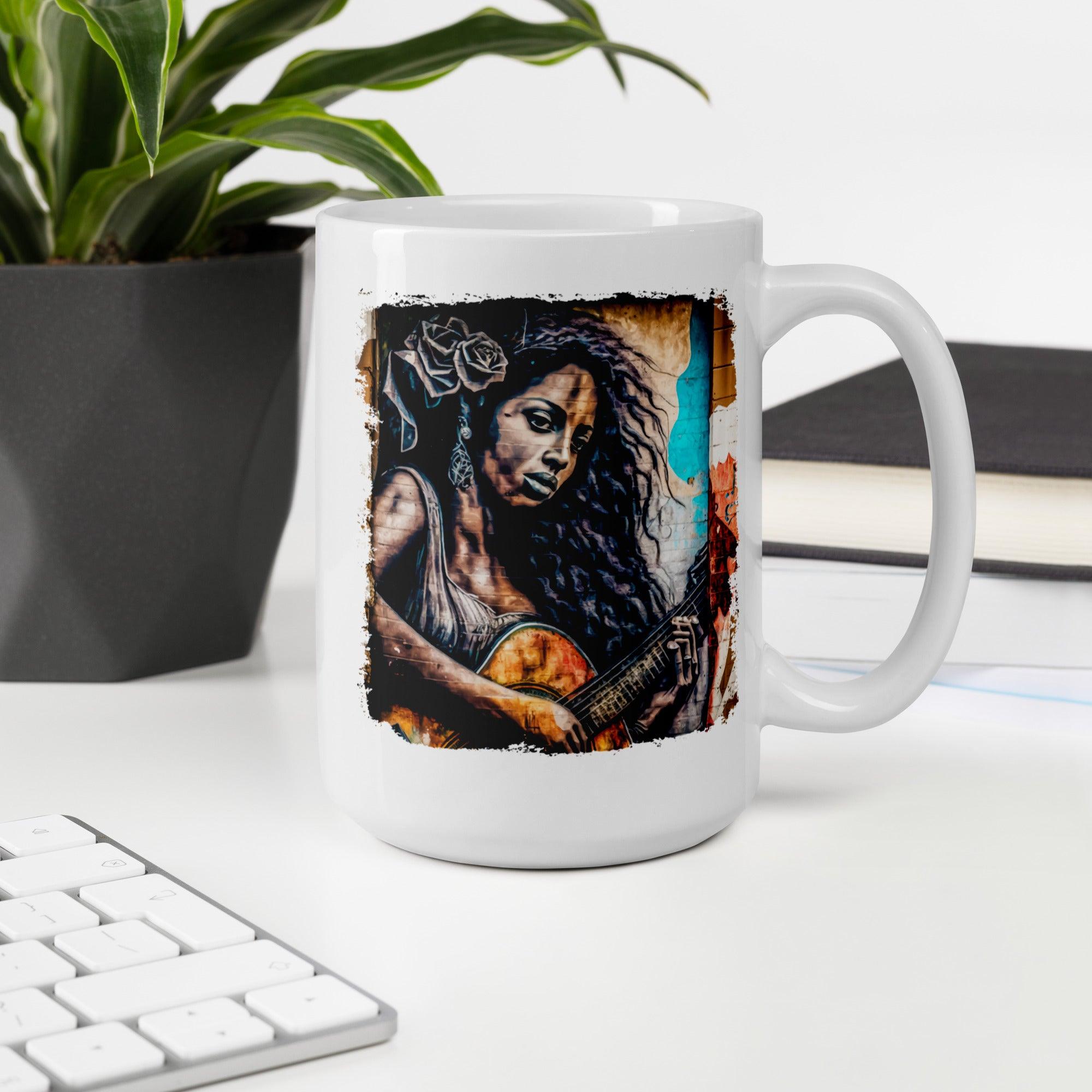 She Plays With Feeling White glossy mug - Beyond T-shirts