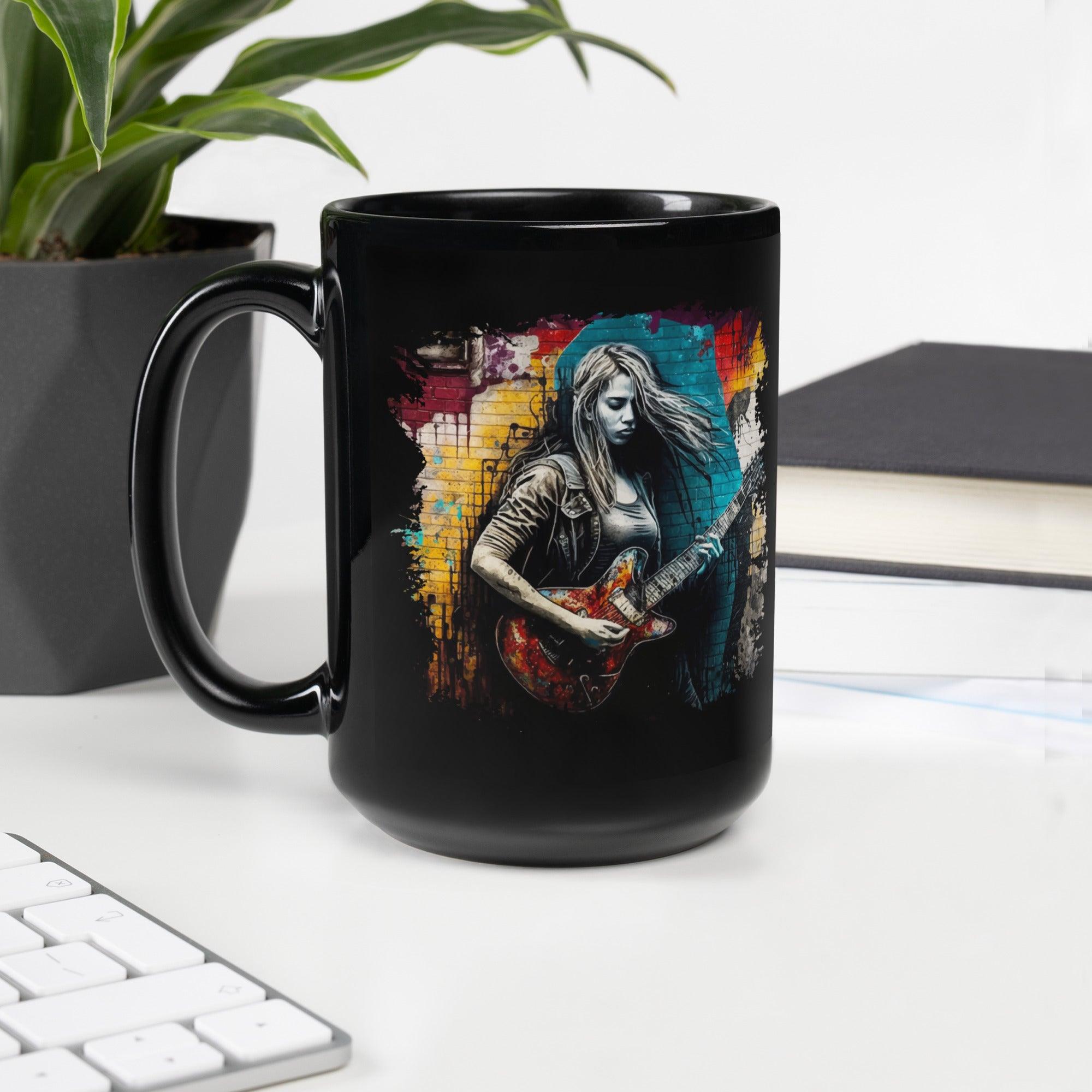 She's Got The Blues Black Glossy Mug - Beyond T-shirts