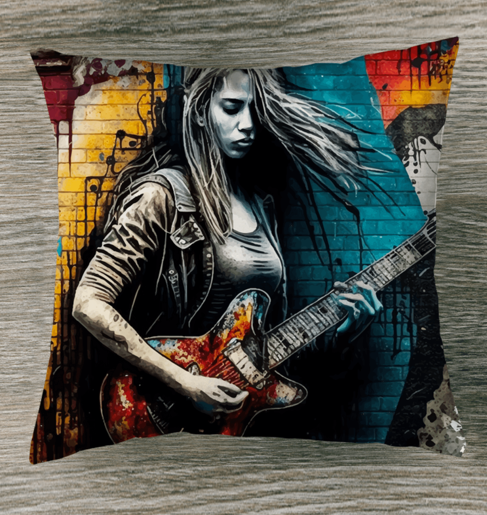 She's Got The Blues Outdoor Pillow - Beyond T-shirts