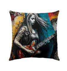 She's Got The Blues Outdoor Pillow - Beyond T-shirts