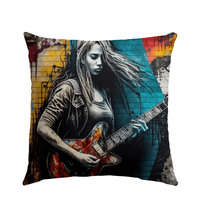 She's Got The Blues Outdoor Pillow - Beyond T-shirts