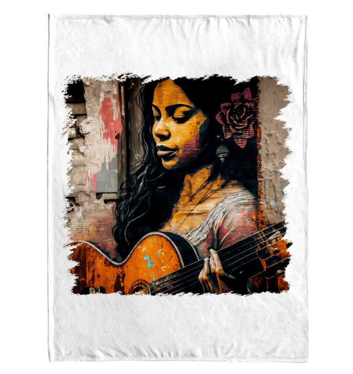 She Strums With Soul Sherpa Blanket - Beyond T-shirts