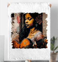 She Strums With Soul Sherpa Blanket - Beyond T-shirts